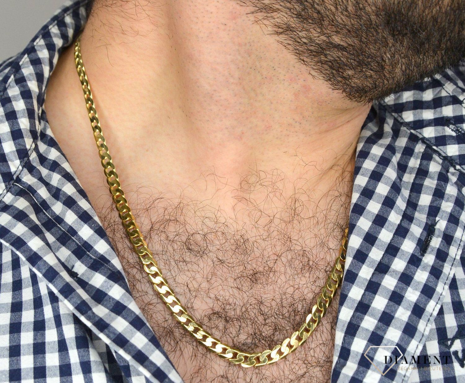 Złoty łańcuszek 585 pancerka 6 mm DIA-LAN-1113-585 6mm ✅ Złoty łańcuszek o splocie pancerki ✅ Łańcuszek o równych oczkach wykonanych z wysokiej jakości złota próby 585.jpg